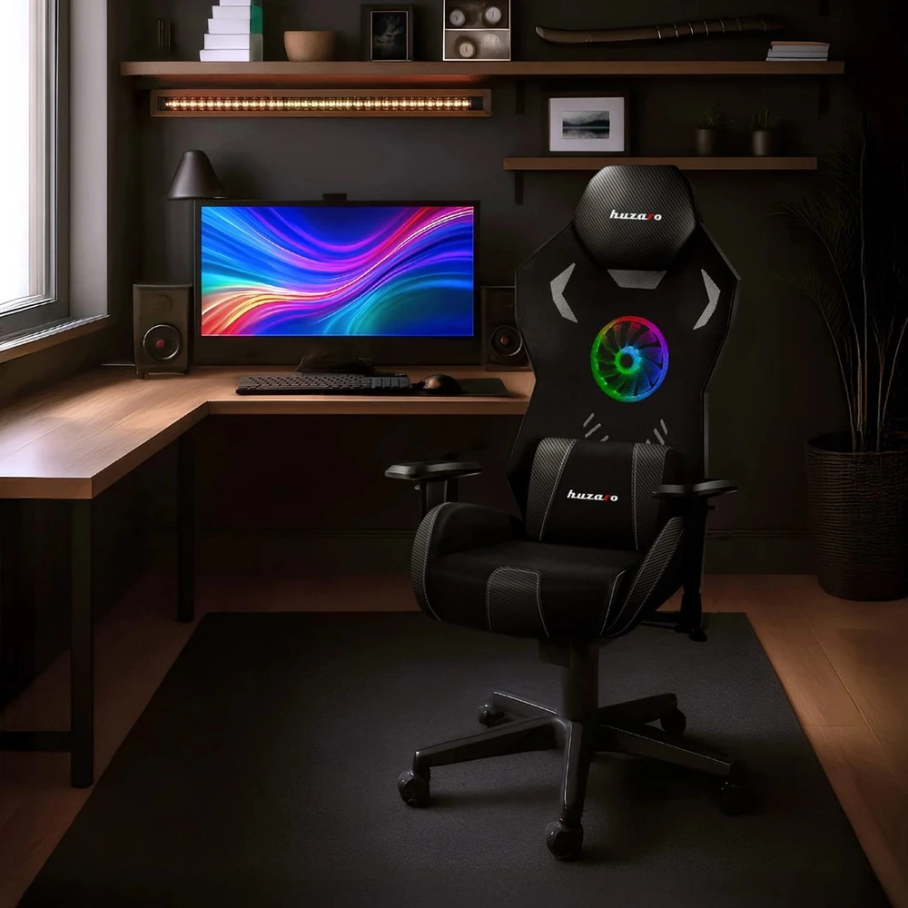 Huzaro Combat 7.6 RGB Juodas žaidimų kėdė su ventiliatoriumi