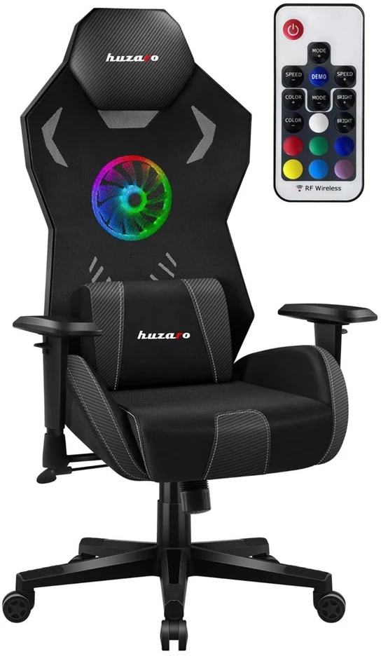 Huzaro Combat 7.6 RGB Juodas žaidimų kėdė su ventiliatoriumi