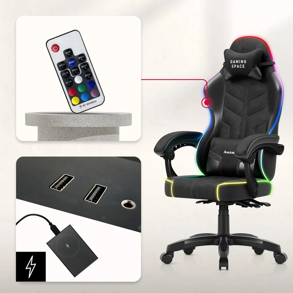 Huzaro Force 2.7 RGB Juodas Gaming Chair