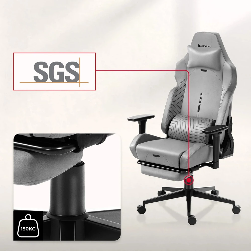 Huzaro Force 8.1 Pilkas Gaming Chair