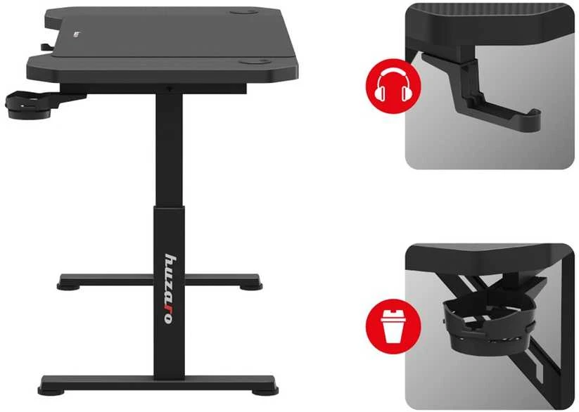 Žaidimų stalas „HUZARO Hero 2.6“, juodas