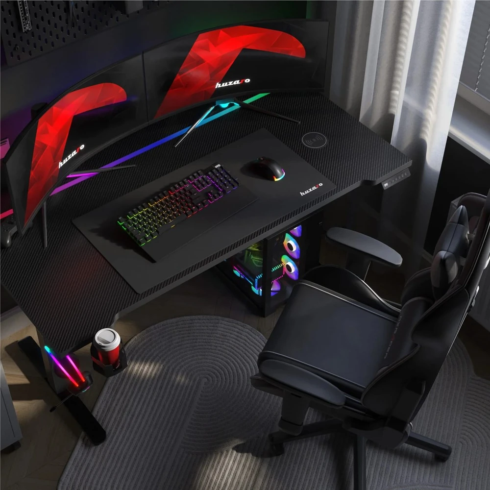 Huzaro Hero 8.7 RGB Electric Gaming Desk – Juodas