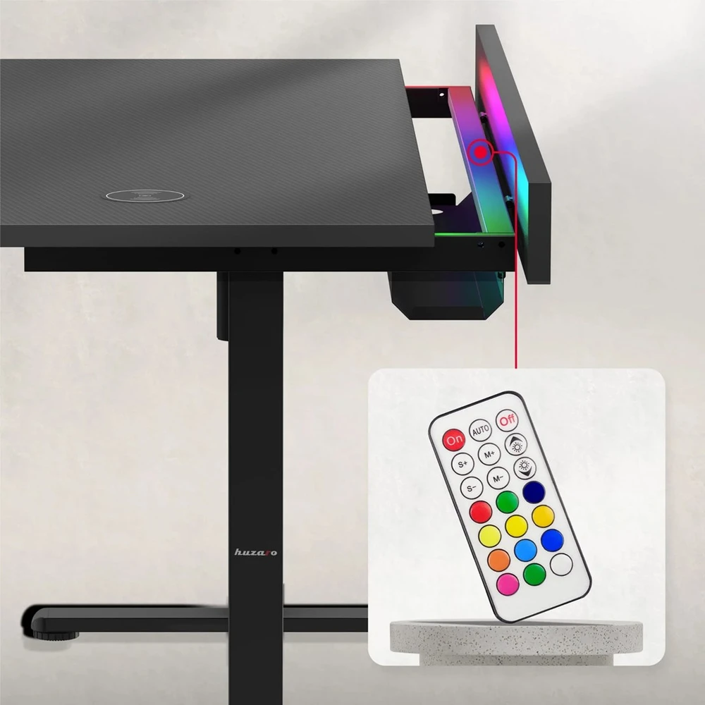 Huzaro Hero 8.7 RGB Electric Gaming Desk – Juodas