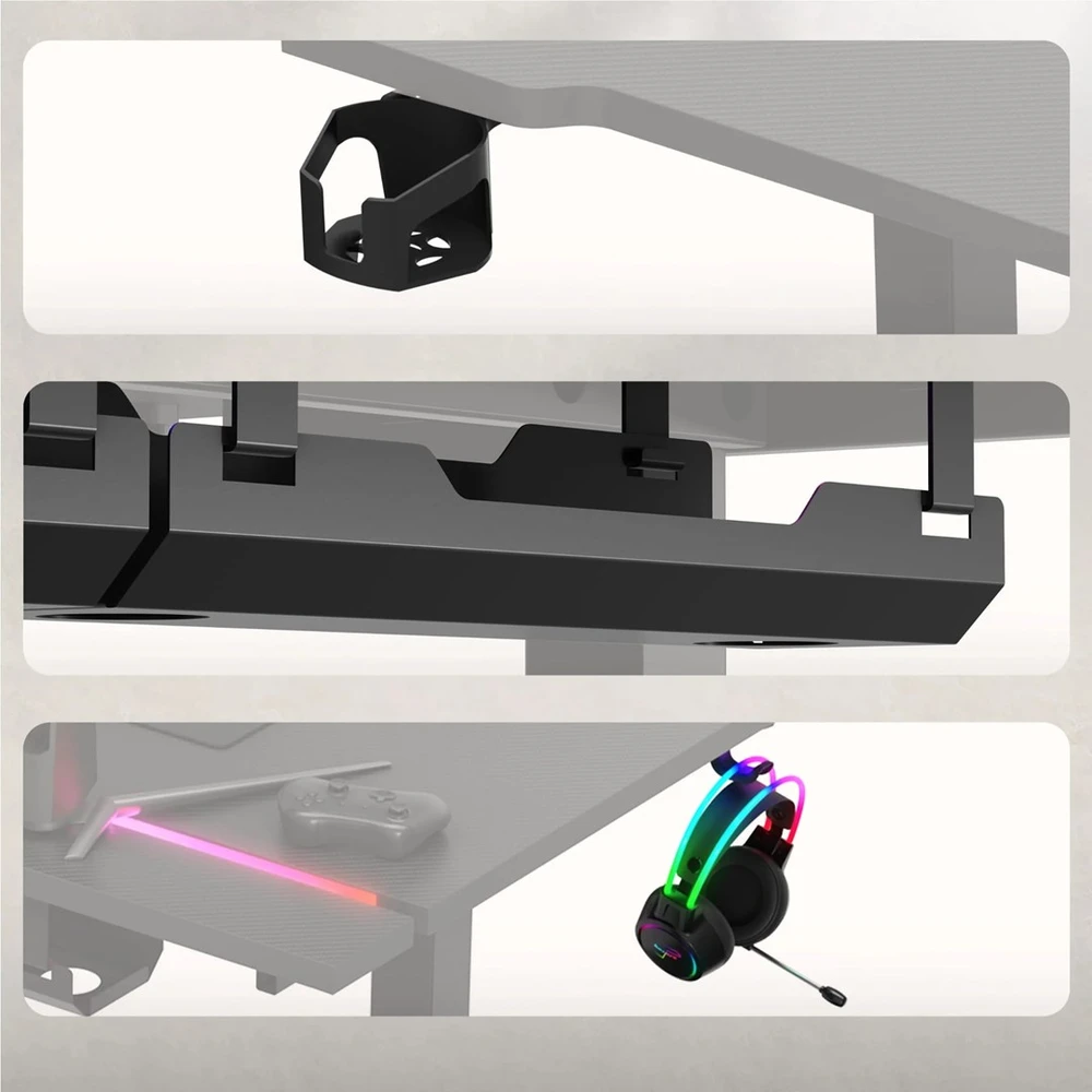 Huzaro Hero 8.7 RGB Electric Gaming Desk – Juodas