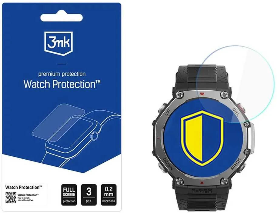 3Mk apsauginis hibridinis stiklas 3mk laikrodžio apsauga „FlexibleGlass“, skirtas „Amazfit T-Rex 3“