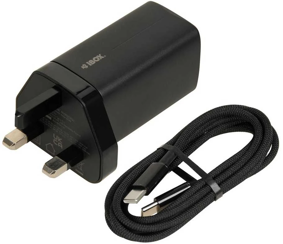iBOX C-65 Juodas, GaN 65W universalus įkroviklis su JK kištuku