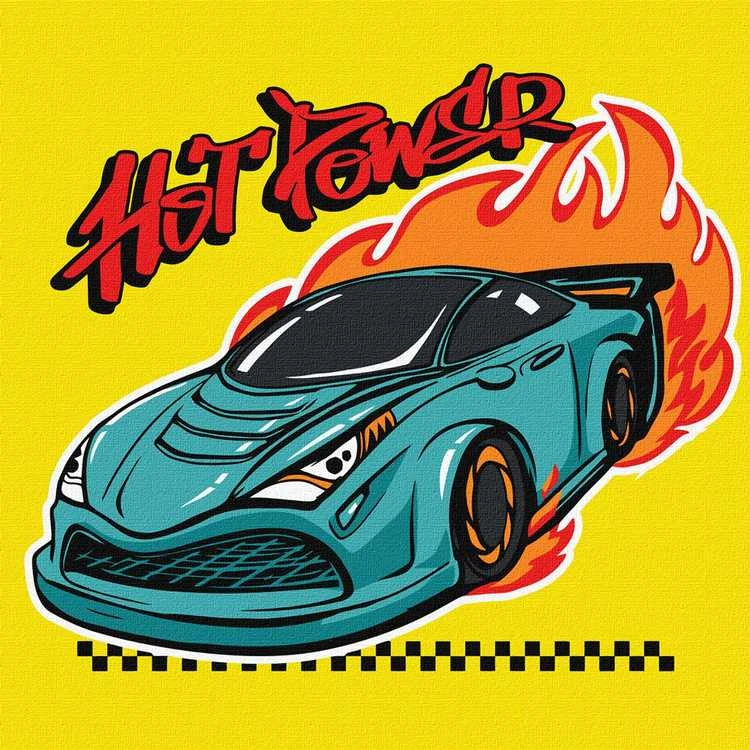 Ideyka Paveikslas pagal skaičius vaikams 25x25cm KHO1192 Automobilių sportas AP0063