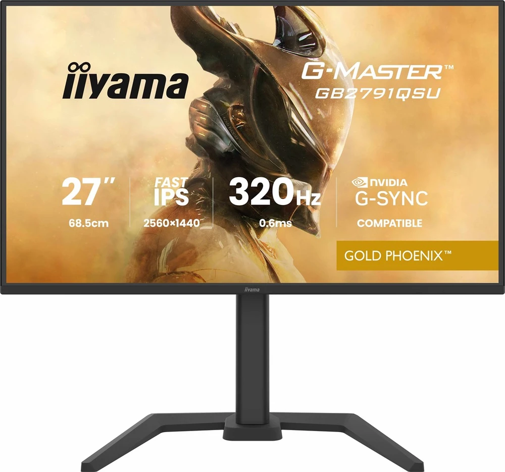Monitorius iiyama G-Master GB2791QSU-B1 Gold Phoenix - 320Hz | QHD | Fast IPS | 27" | HDMI 2.1 | DP 1.4 | HDR10 | USB-C