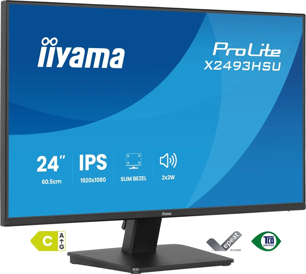 iiyama ProLite X2493HSU-B1 computer monitorius 60.5 cm (23.8") 1920 x 1080 pikselių Full HD LED Juodas