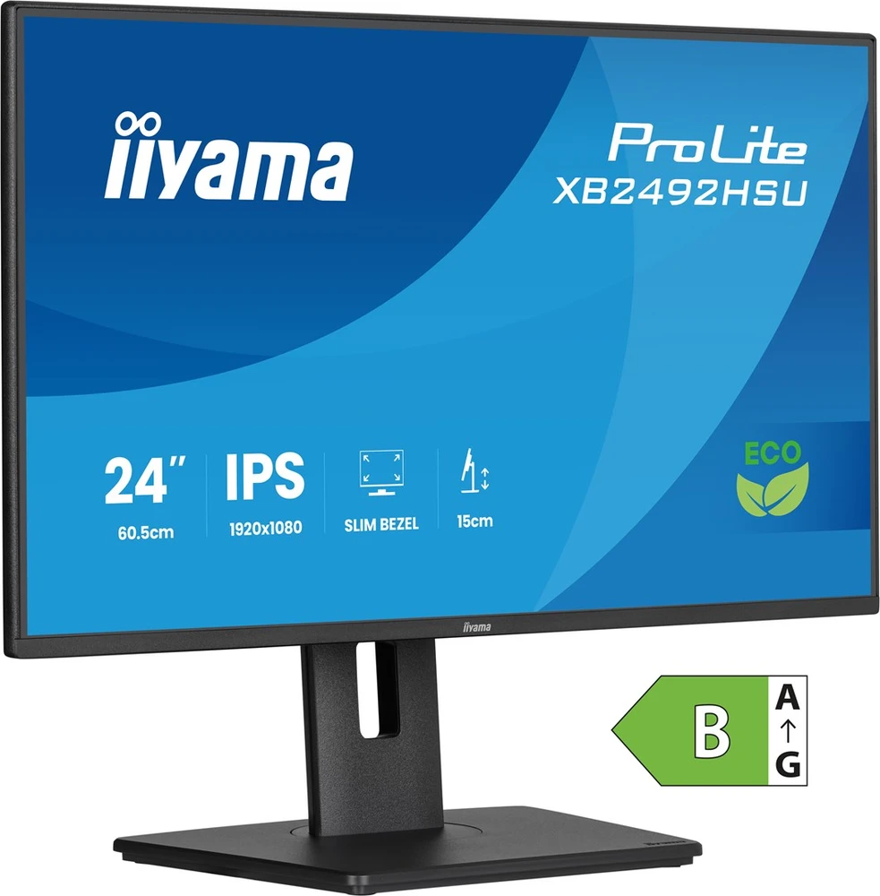 iiyama ProLite XB2492HSU-B1 computer monitorius 60.5 cm (23.8") 1920 x 1080 pikselių Full HD LED Juodas