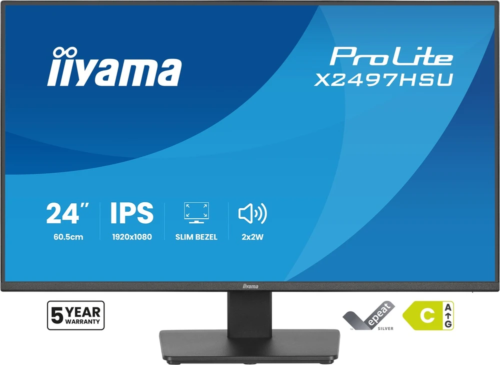 iiyama ProLite X2497HSU-B1 computer monitorius 60.5 cm (23.8") 1920 x 1080 pikselių Full HD LED Juodas