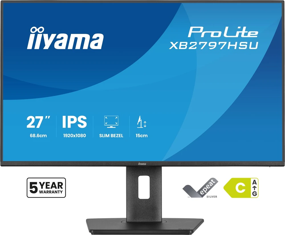 iiyama ProLite XB2797HSU-B1 computer monitorius 68.6 cm (27") 1920 x 1080 pikselių Full HD LED Juodas