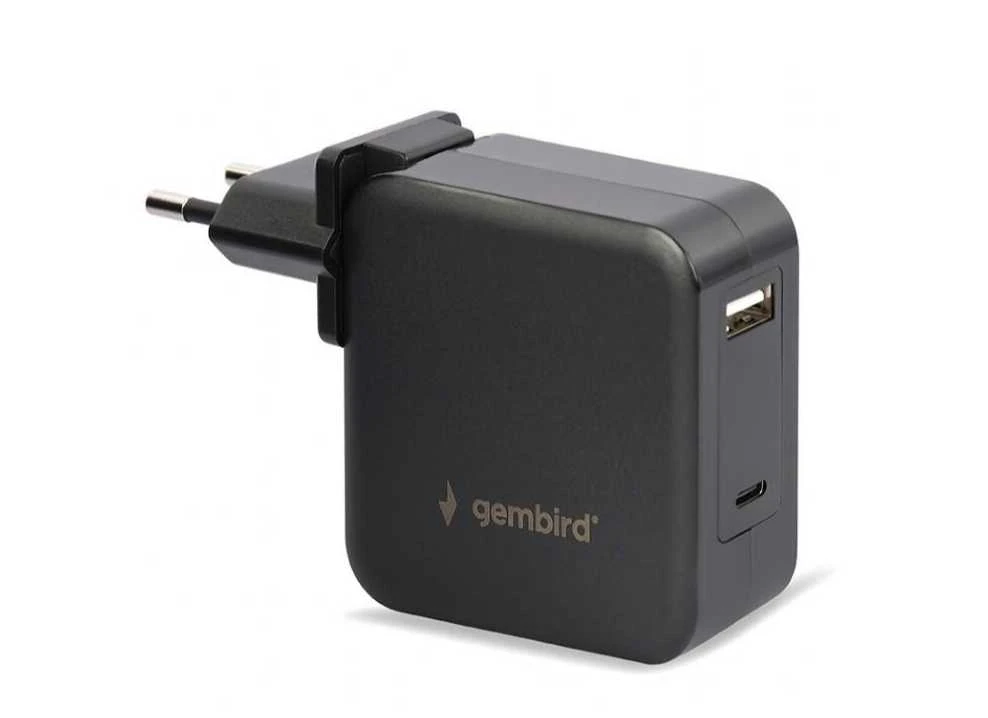 GEMBIRD NPA-PD60-01 universalus 60 W USB C tipo PD nešiojamojo kompiuterio įkroviklis