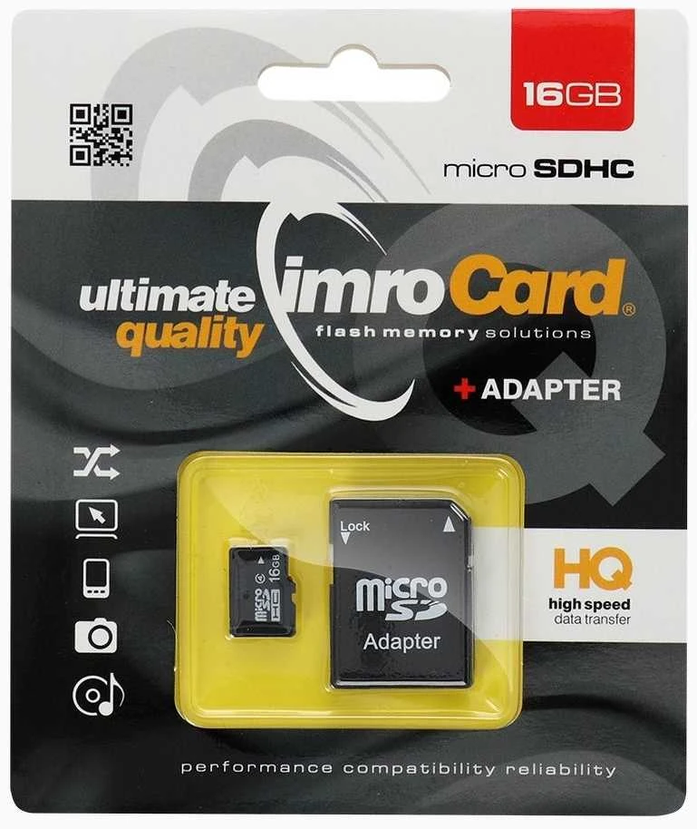 IMRO atminties kortelė Micro SD 16GB su adapteriu SD