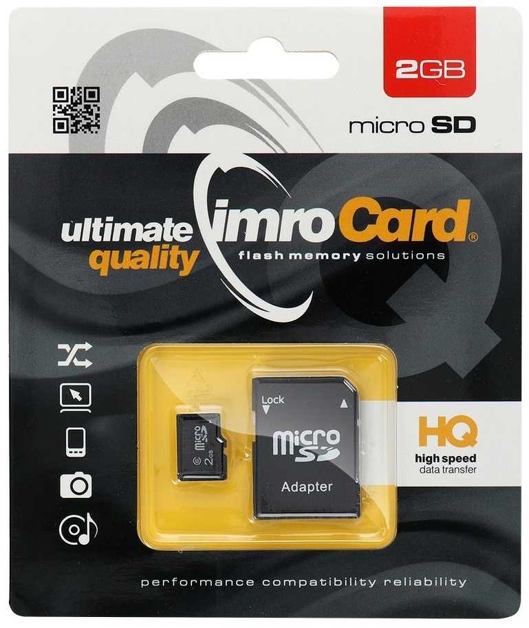 Micro SD atminties kortelė 2GB Imro + adp