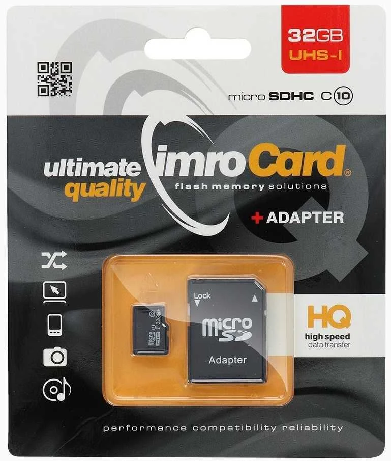 Imro atminties kortelė 32GB Micro SDHC cl. 10 UHS-I + adapteris