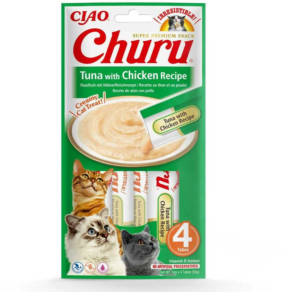 INABA Churu Tunas su vištiena - kačių skanėstai - 4x14 g