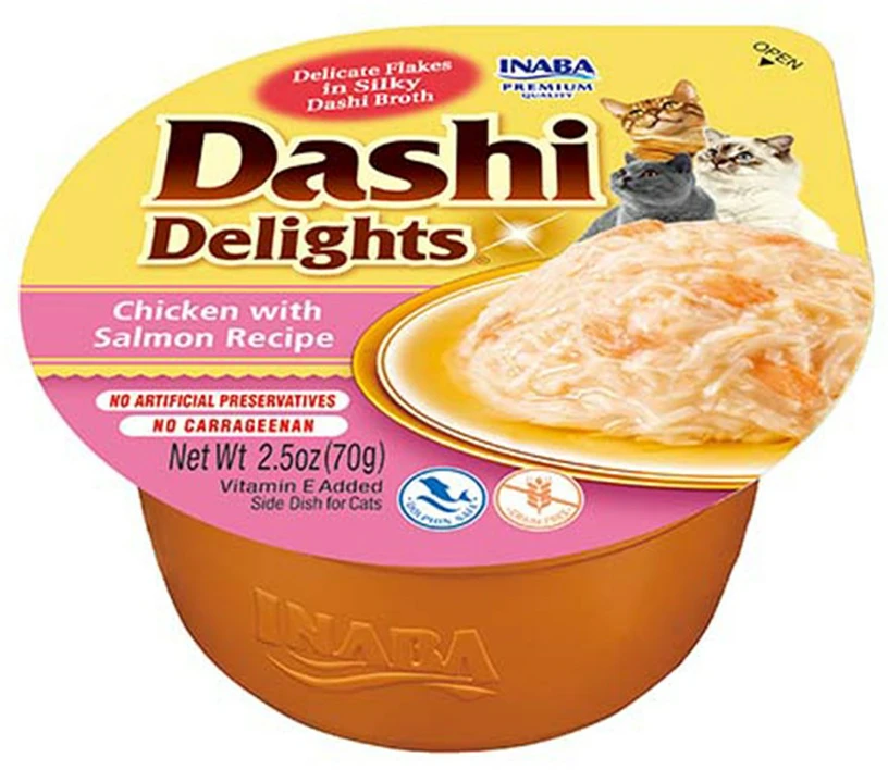 Kačių Skanėstai - Inaba Dashi Delights Vištiena su Lašiša Sultinyje - 70g