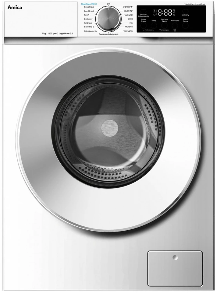 Amica HWA7S12ALiSR3 washing machine Front-load 7kg 1200 RPM Baltas