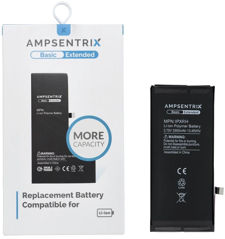 Inne „Oem AmpSentrix Basic“ baterija, skirta „iPhone XR“ (didelės talpos 3550 mAh)