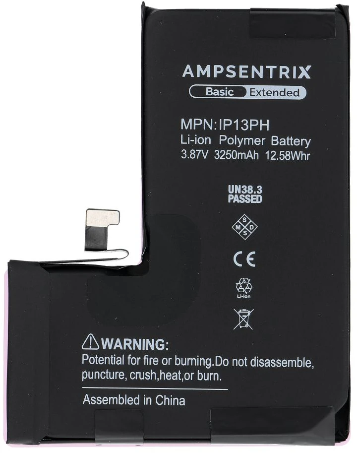 Inne „Oem AmpSentrix Basic“ baterija, skirta „iPhone 13 Pro“ (didelės talpos 3250 mAh)