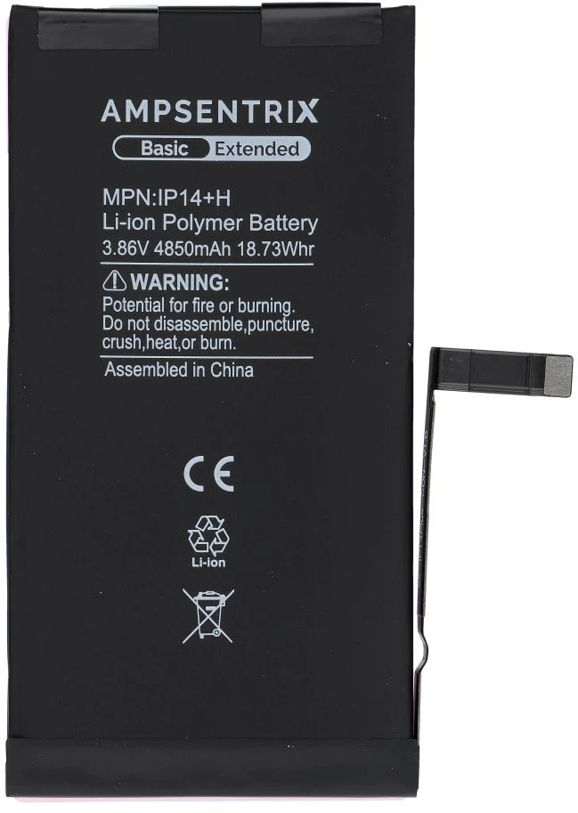 Inne „Oem AmpSentrix Basic“ baterija, skirta „iPhone 14 Plus“ (didelės talpos 4850 mAh)