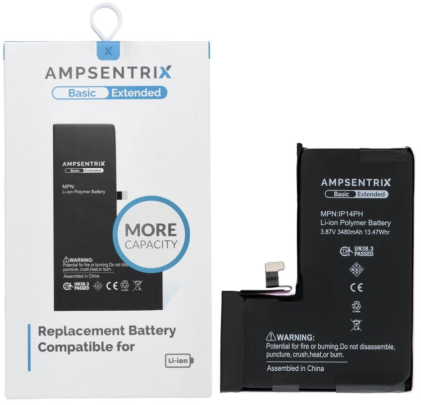 Inne „Oem AmpSentrix Basic“ baterija, skirta „iPhone 14 Pro“ (didelės talpos 3480 mAh)