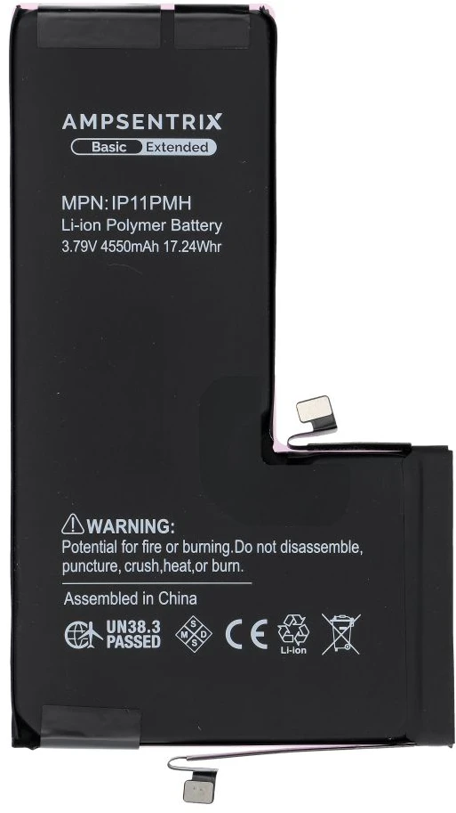 Inne „Oem AmpSentrix Basic“ baterija, skirta „iPhone 11 Pro Max“ (didelės talpos 4550 mAh)