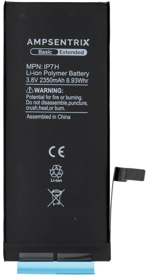 Inne „Oem AmpSentrix Basic“ baterija, skirta „iPhone 7“ (didelės talpos 2350 mAh)