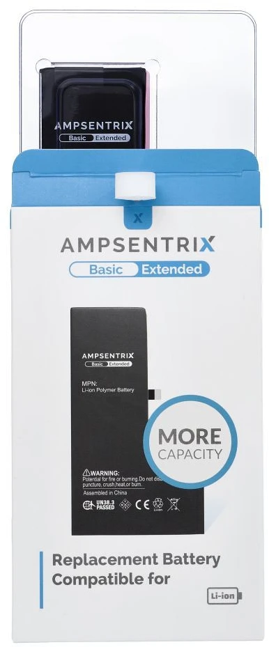 Inne „Oem AmpSentrix Basic“ baterija, skirta „iPhone X“ (didelės talpos 3150 mAh)