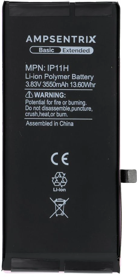 Inne „Oem AmpSentrix Basic“ baterija, skirta „iPhone 11“ (didelės talpos 3550 mAh)