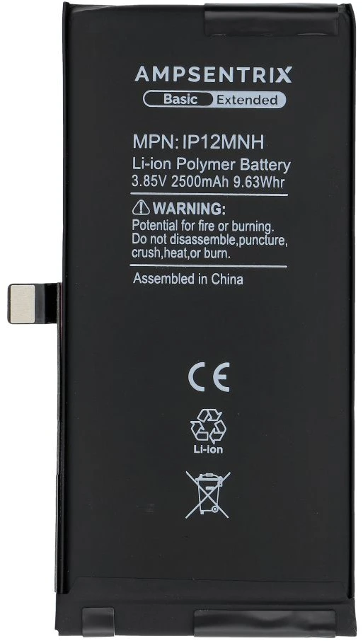 Inne „Oem AmpSentrix Basic“ baterija, skirta „iPhone 12 Mini“ (didelės talpos 2500 mAh)