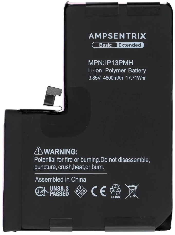 Inne „Oem AmpSentrix Basic“ baterija, skirta „iPhone 13 Pro Max“ (didelės talpos 4600 mAh)