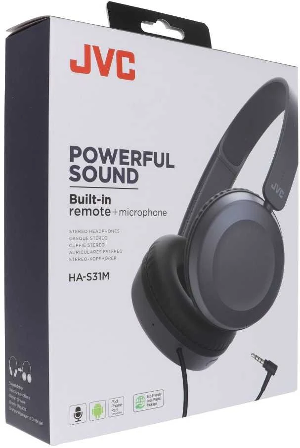 Ausinės JVC HA-S31M-A (on-ear, YES, mėlynas spalva