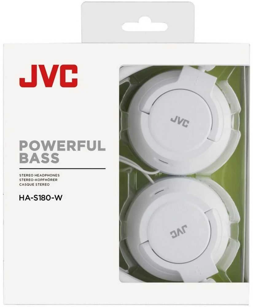 Lengvos Ausinės JVC HA-S180WE su "Deep Bass" sistema, baltos