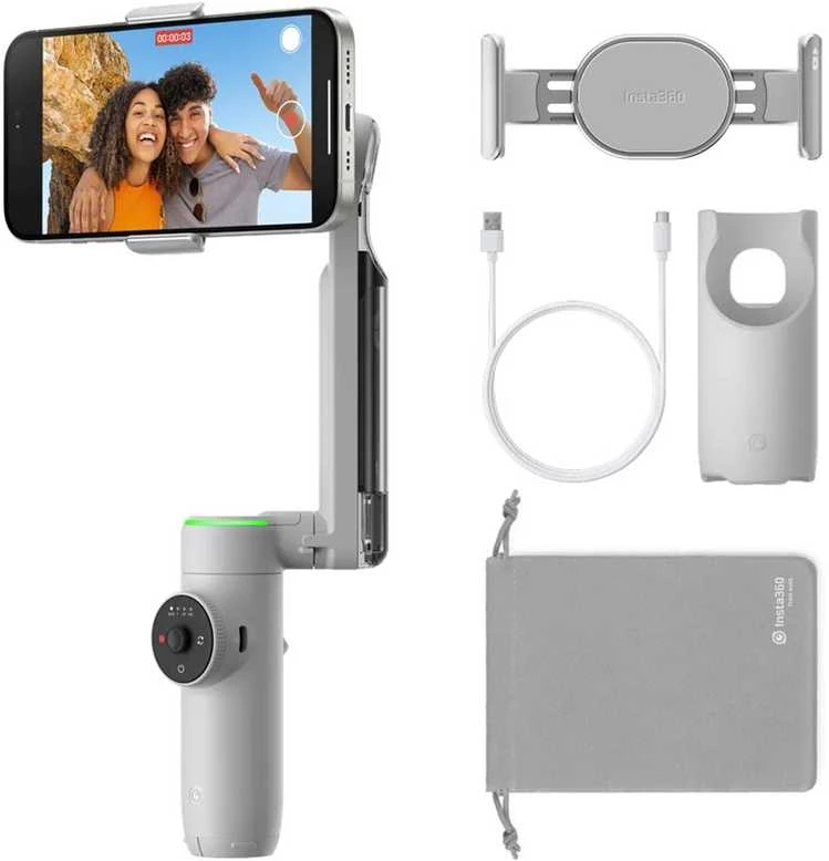 Insta360 Flow 2 Pro vaizdo stabilizatorius telefonui, Pilkas