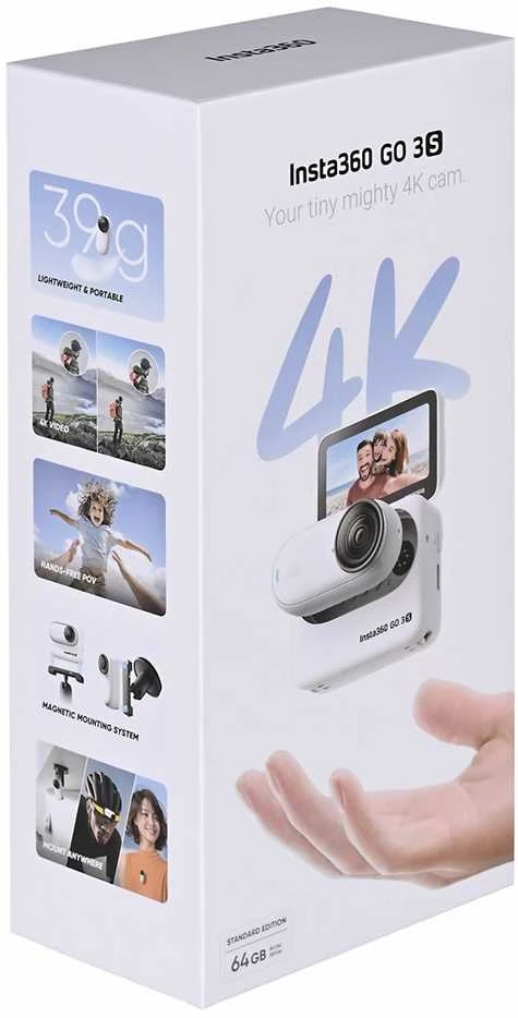 „Insta360 GO 3S Standard Edition“ – „Arctic Baltas“ – 64 GB