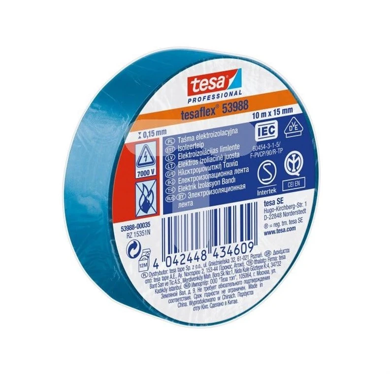 Izoliuojanti juosta TESA (mėlyna) 10m x 15mm 53988-00035-00