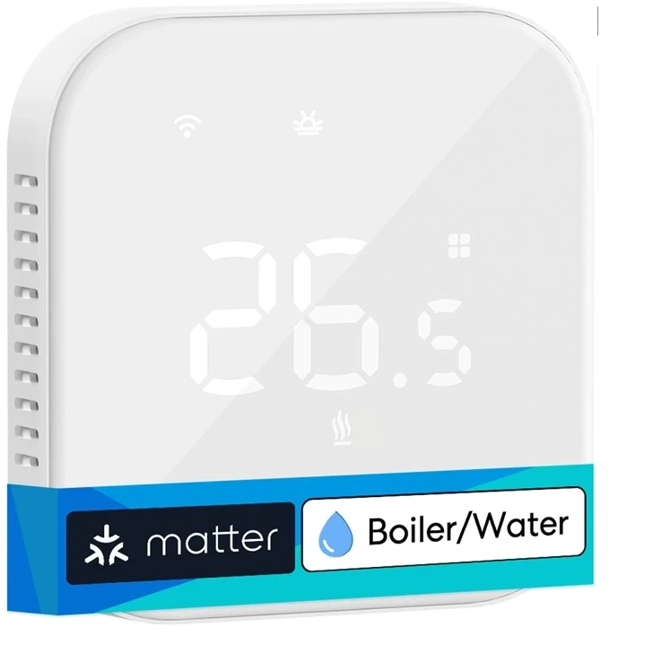 Meross MTS215 Wifi termostatas Katilo / vandens šildymo sistemai Apple Homekit, Matter, baltas