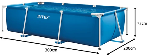 Baseinas Intex stačiakampės formos, 3x2m, Mėlynos spalvos