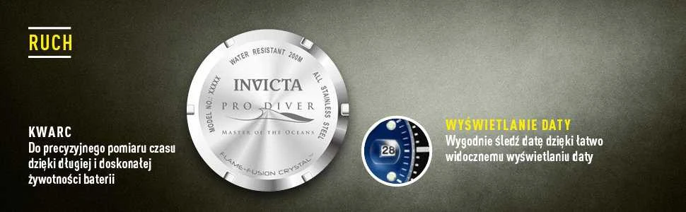 Laikrodis vyrams INVICTA PRO DIVER 22054 - WODOSZCZLNOŚĆ 200m, koperta 43mm