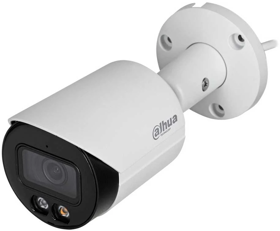 „Dahua Technology Co“ IP kamera, cilindras, 5MP, „STARLIGHT“, 1/2.7 colio, 2.8 mm, 111° F1.6, 25 kadrai per sekundę, IR+LED, 30 m, WDR, IVS, IP67, mikrofonas