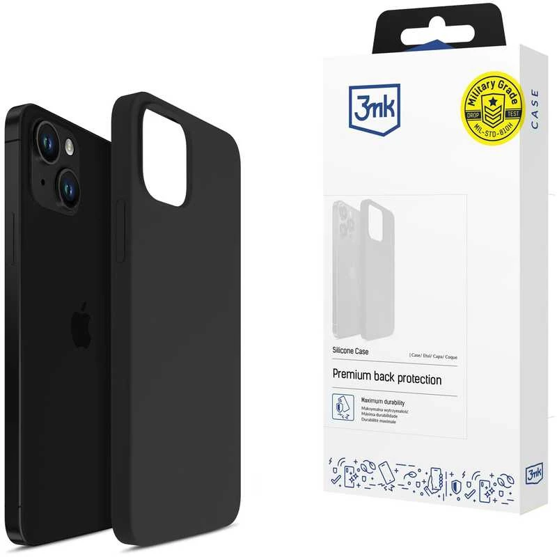 3MK Silicone Dėklas Apple iPhone 14 Plus / 15Plus 6.7″ juodos spalvos