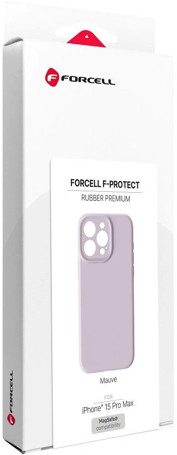 „iPhone 15 PRO MAX“ dėklas „Forcell F-Protect Rubber Premium“, suderinamas su „MagSafe“, alyvinės spalvos