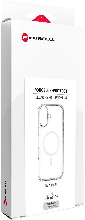 „iPhone 16 Forcell F-Protect Clear Hybrid Premium“ dėklas, suderinamas su „Magsafe“ permatomas
