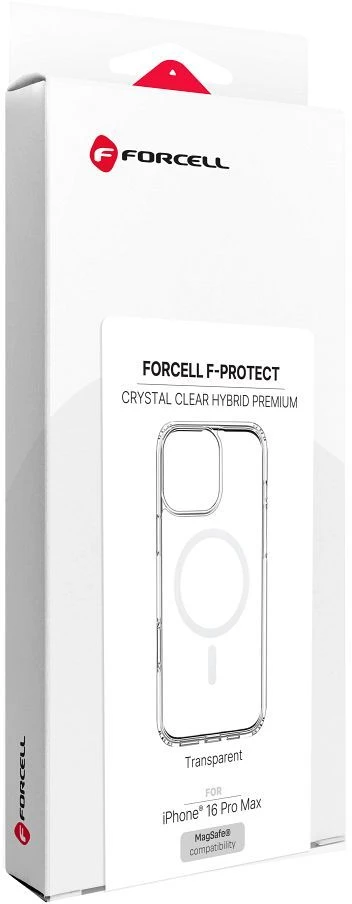 „iPhone 16 PRO MAX“ dėklas „Forcell F-Protect Clear Hybrid Premium“, suderinamas su „Magsafe“ permatomas