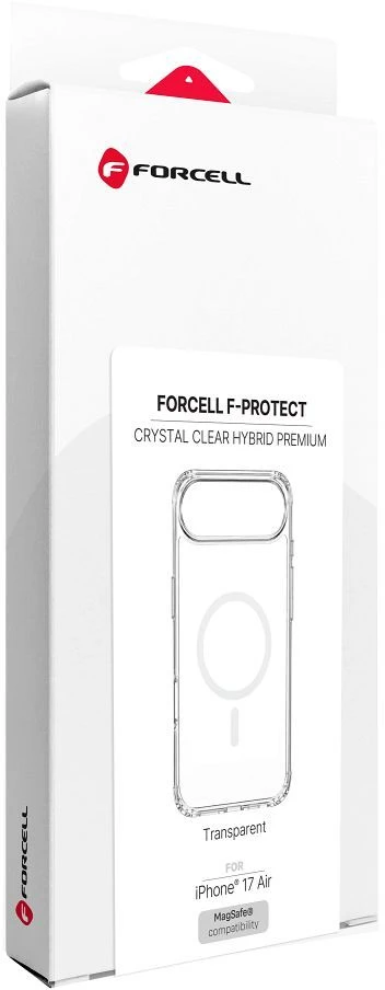 „iPhone 17 AIR“ dėklas „Forcell F-Protect Clear Hybrid Premium“, suderinamas su „Magsafe“ permatomas