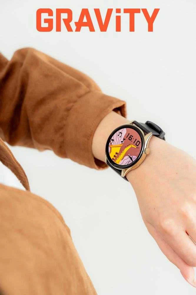 Išmanusis laikrodis DAMSKI GRAVITY GT11-1 - AMOLED, DODATKOWY PASEK (sg044a)
