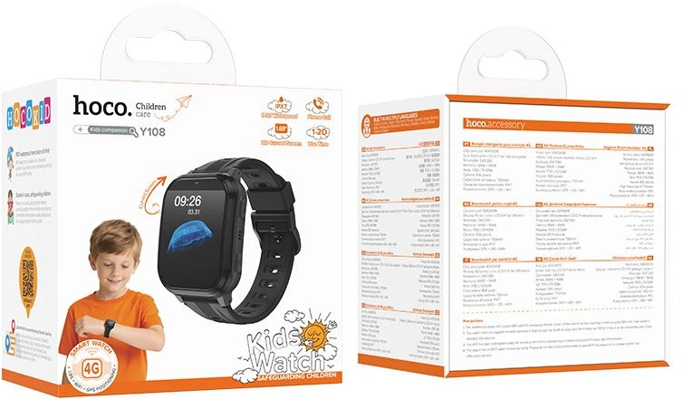 Išmanusis laikrodis for kids 1,69" 4G GPS with call function Hoco Y108 juodas