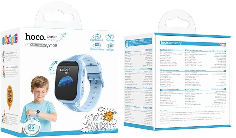 Išmanusis laikrodis for kids 1,69" 4G GPS with call function Hoco Y108 mėlynas